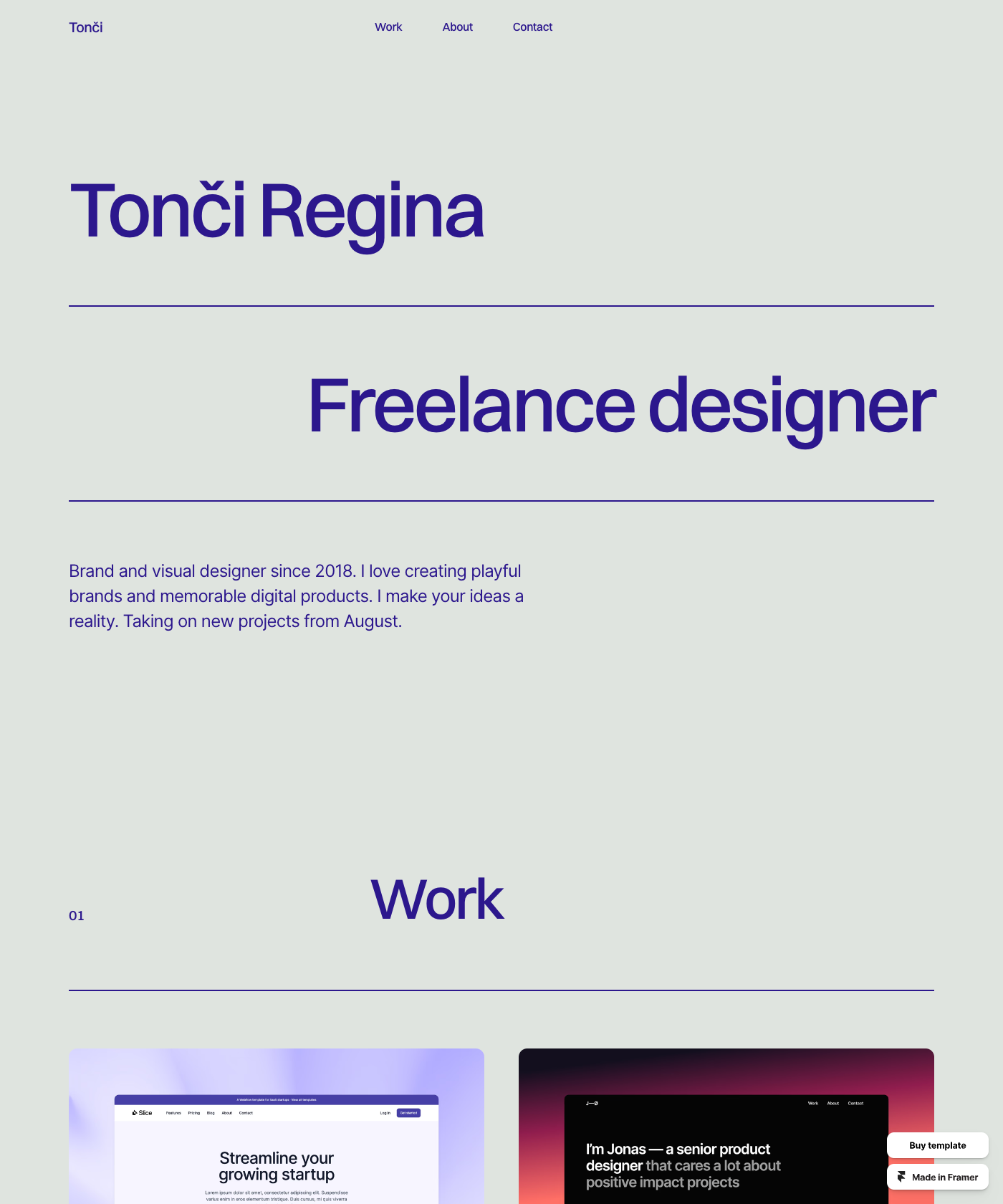 Screenshot of Accent — Free Minimal Portfolio Template