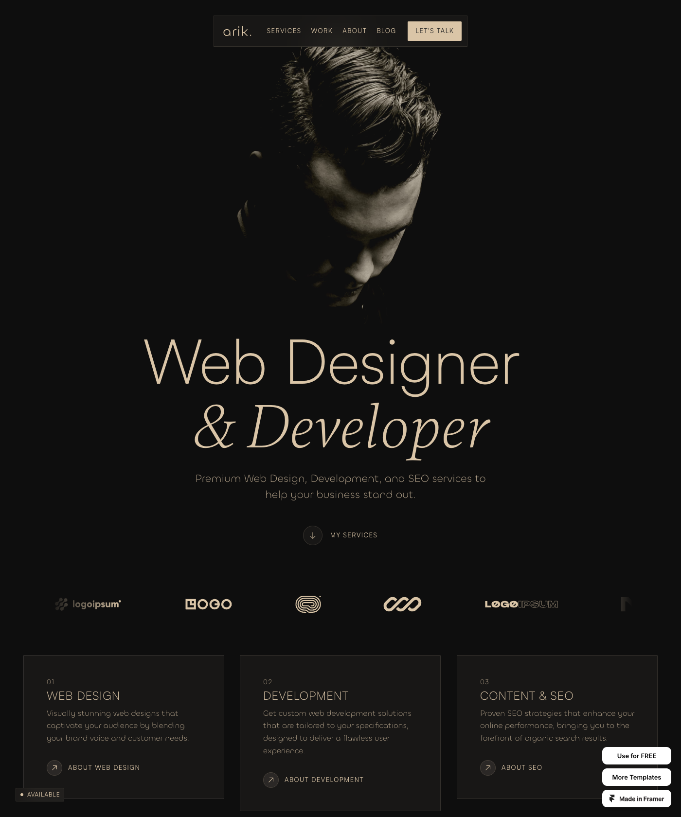 Arik — Modern Portfolio Template
