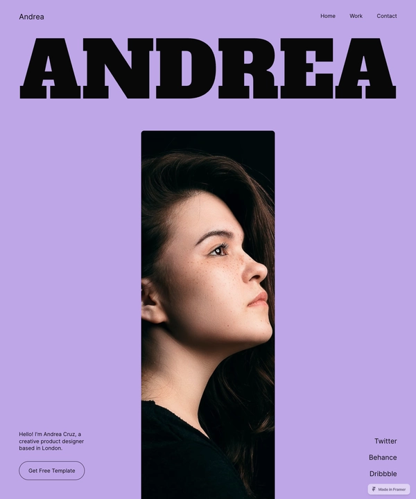 Screenshot of Andrea — Minimal Portfolio Website